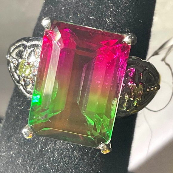 Ladies Watermelon Tourmaline Ring - Picture 1 of 1